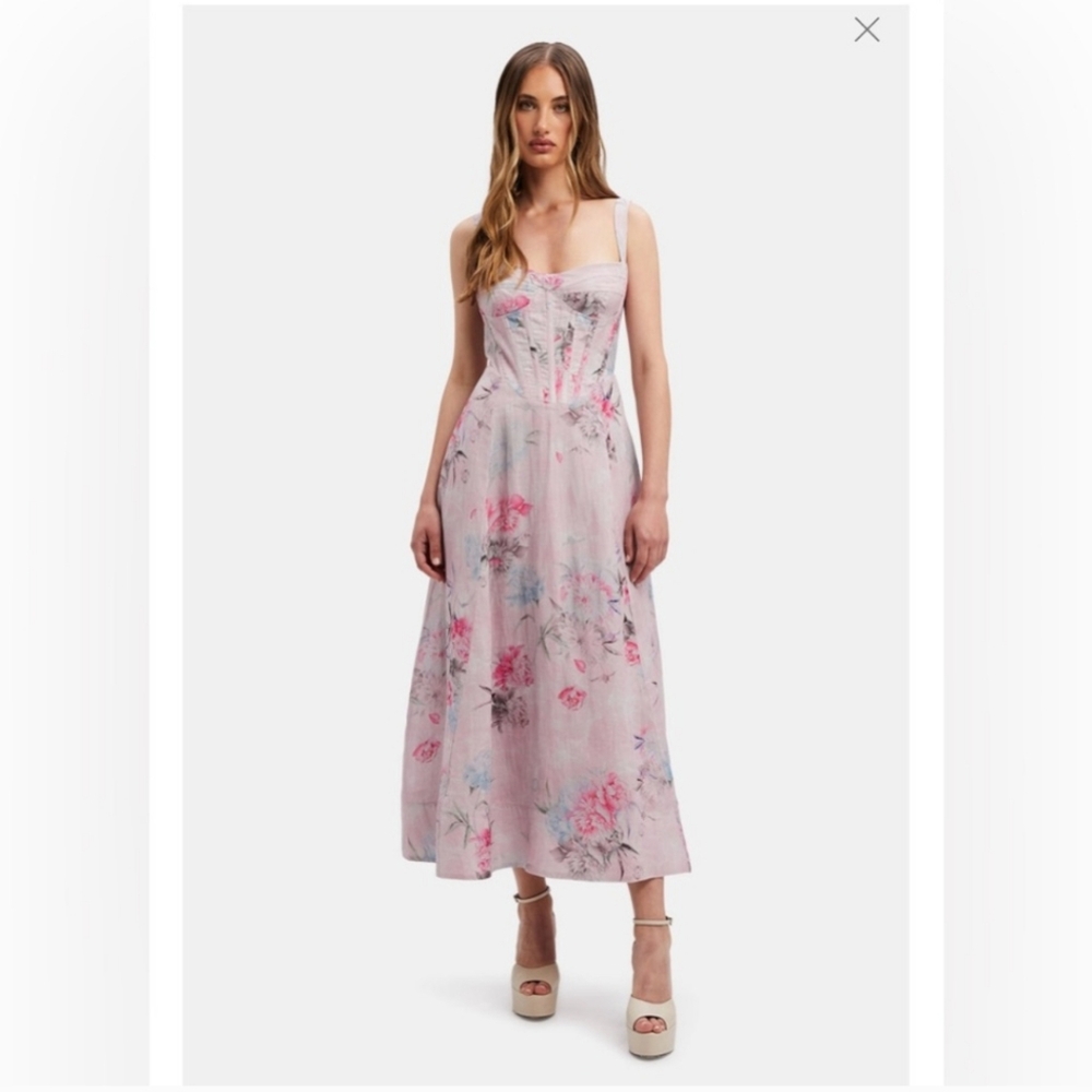 Bardot Adaline Corset Midi Dress Size Large - Picture 5 of 17